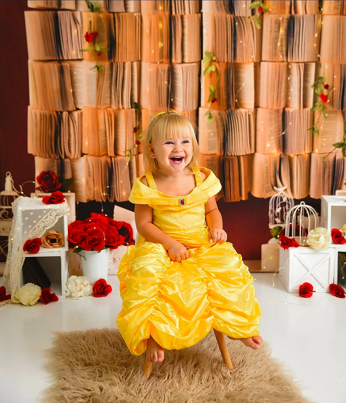 Stella joined the competition — help win amazing prizes! baby_toddler_clothing, beauty, child, curtain, dress, event, fashion, fashion_design, flooring, flower, flower_arranging, fun, happy, joy, orange, peach, person, plant, sitting, smile