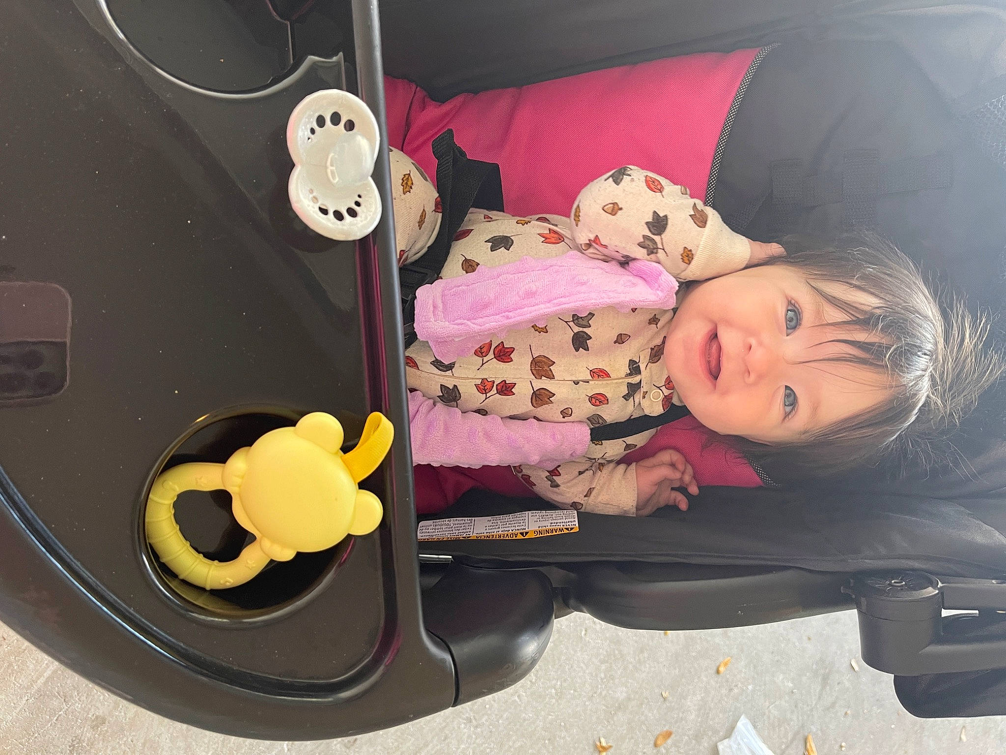 Aurora is registered to the contest to win money with this photo: baby, baby_products, baby_toddler_clothing, child, comfort, fun, happy, head, headgear, magenta, mammal, organ, person, pink, product, purple, room, sitting, stuffed_toy, toddler