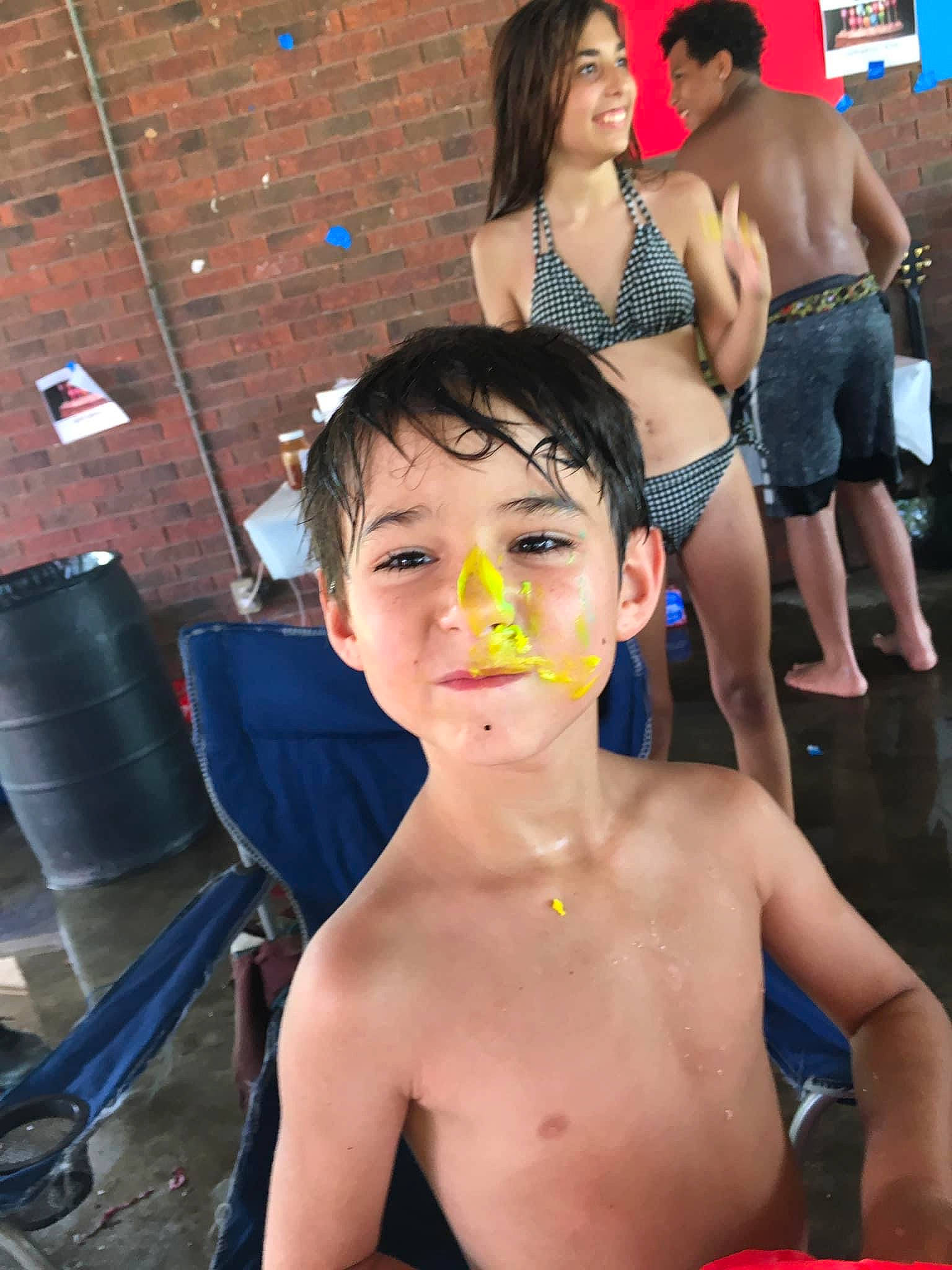 Ryder is registered to the contest to win money with this photo: abdomen, barechested, black_hair, blue, brassiere, chest, cool, eyewear, fashion, joint, joy, leisure, muscle, people, person, photograph, shorts, shoulder, summer, swimwear