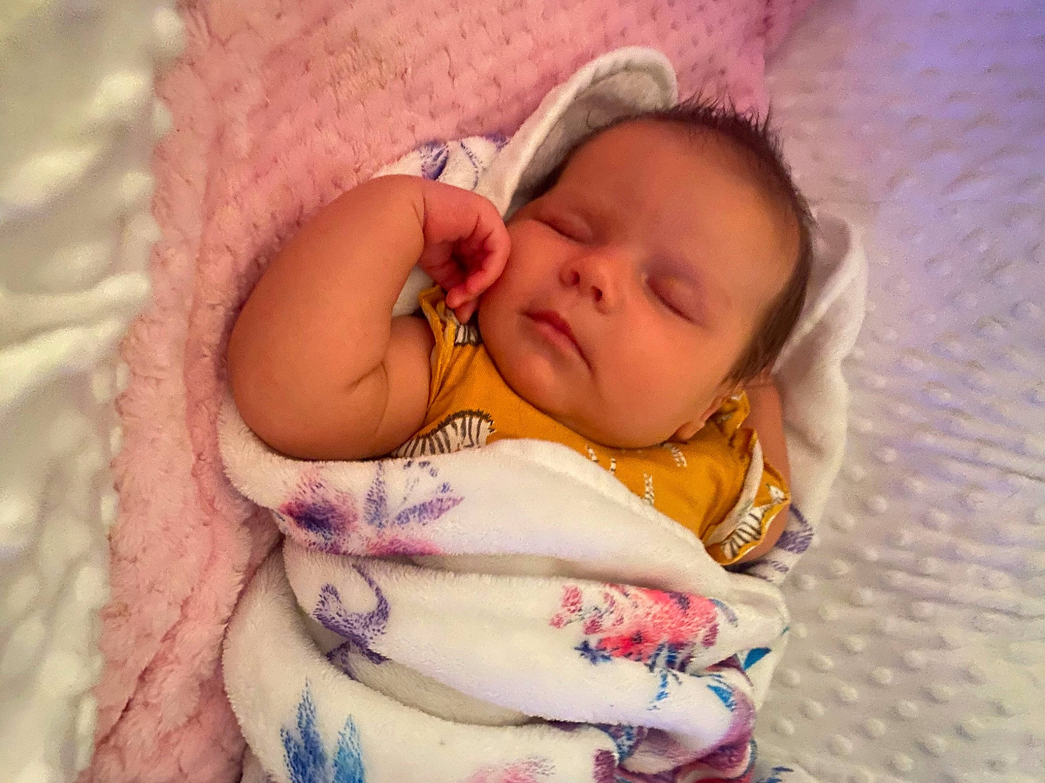 Brooke is registered to the contest to win money with this photo: baby, baby_sleeping, baby_toddler_clothing, cheek, chin, comfort, dress, eye, eyebrow, face, hair, head, human_body, iris, lip, mouth, neck, nose, person, skin