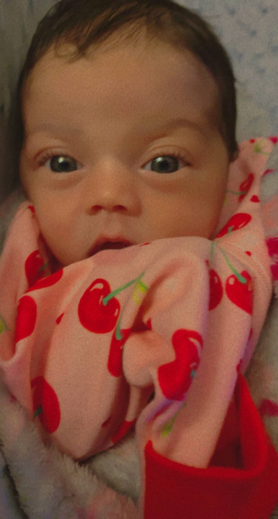 Jazmyn is registered to the contest to win money with this photo: baby, baby_toddler_clothing, carmine, cheek, child, chin, close_up, eyelash, facial_expression, flesh, happy, iris, lip, mouth, nose, pattern, person, pink, skin, sweetness