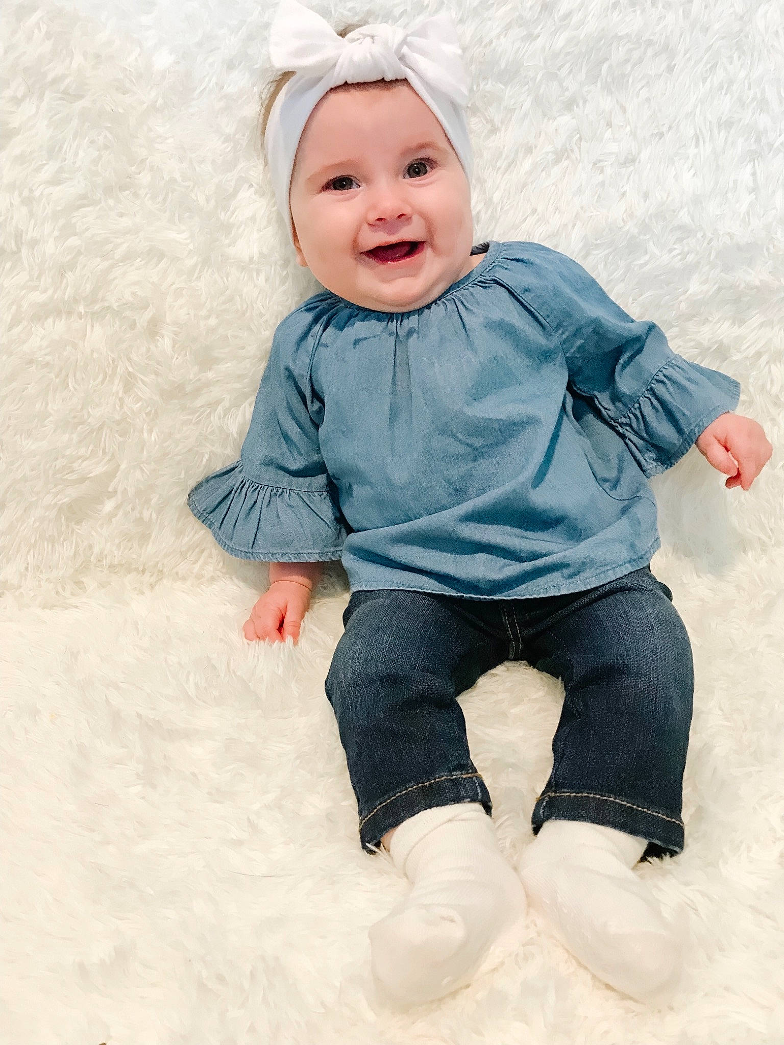 Mackinlee joined the competition — help win amazing prizes! baby, baby_toddler_clothing, blue, cheek, child, facial_expression, fun, head, jeans, joy, nose, outerwear, people, person, photography, pink, skin, sleeve, smile, standing