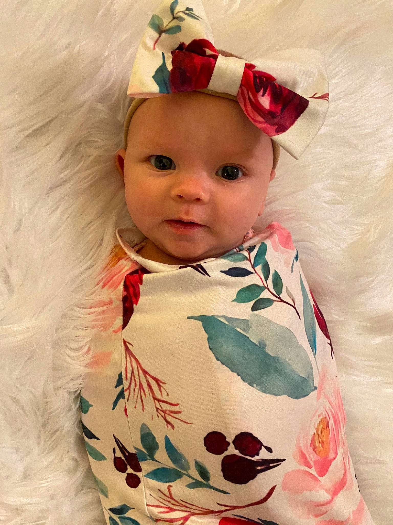 Madelyn is registered to the contest to win money with this photo: baby, baby_toddler_clothing, cheek, costume_hat, dress, eyelash, face, fashion_accessory, hat, head, headband, headgear, headpiece, headwear, lip, outerwear, pattern, peach, person, pink