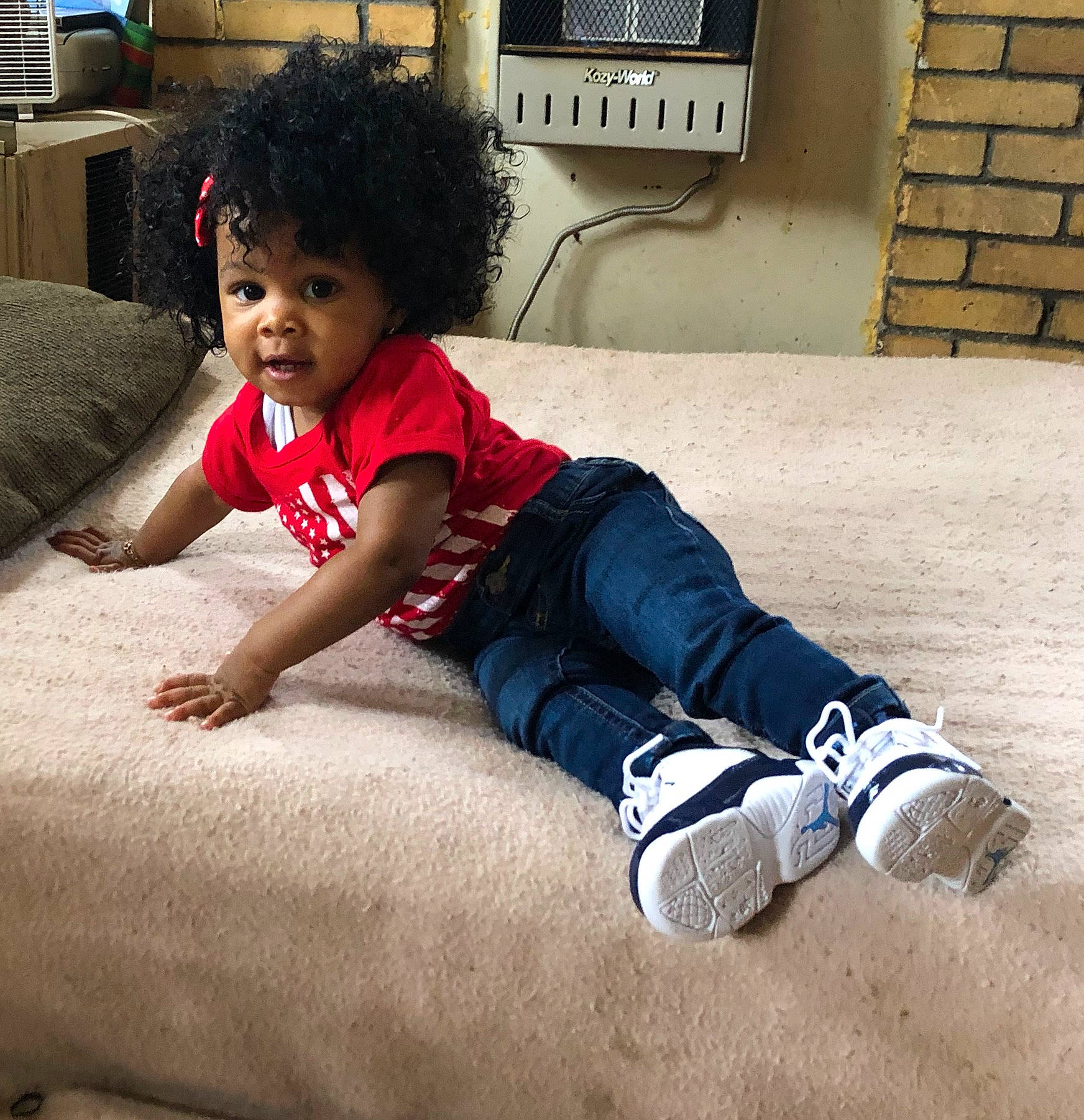 Naila Butler joined the competition — help win amazing prizes! child, cool, floor, flooring, human, jeans, joint, knee, leg, person, play, shoe, sitting, smile, toddler