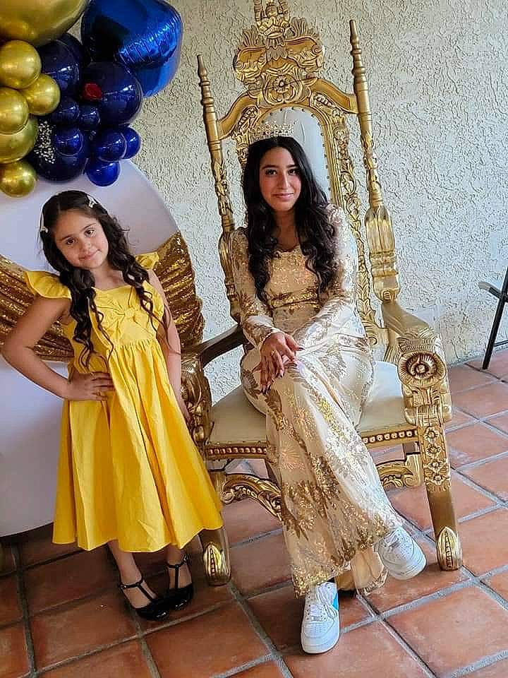 Daleyza joined the competition — help win amazing prizes! balloon, beauty, dress, event, fashion_design, formal_wear, fun, happy, headgear, headpiece, jewellery, joy, leg, makeover, necklace, person, sandal, skin, smile, snapshot