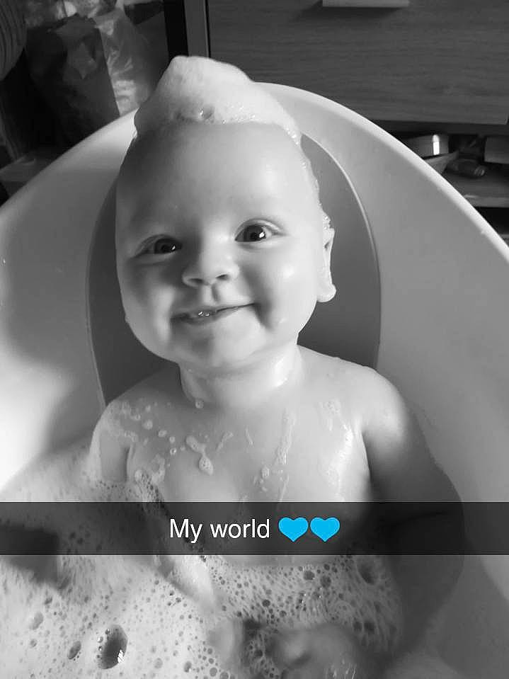 Kayden-james joined the competition — help win amazing prizes! baby, baby_bathing, bathing, bathtub, black_and_white, child, eye, face, facial_expression, fun, head, joy, person, photograph, photography, product, room, skin, smile, snapshot