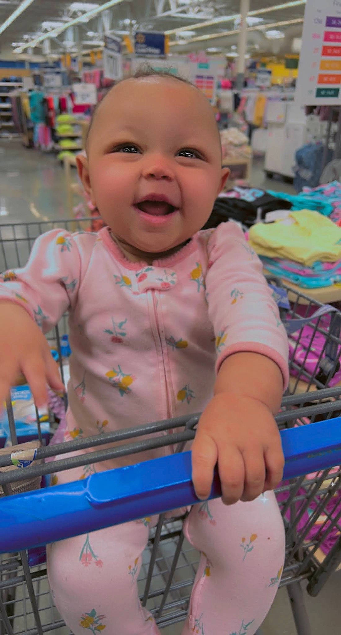 Kahlani joined the competition — help win amazing prizes! baby, baby_products, baby_toddler_clothing, cheek, child, city, fun, happy, headwear, leisure, person, photograph, pink, play, product, sitting, skin, smile, snapshot, summer