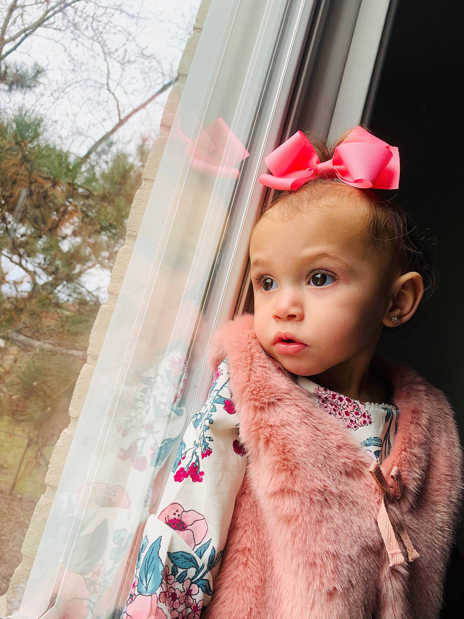 Skylar joined the competition — help win amazing prizes! baby, beauty, cheek, child, child_model, ear, eye, face, fashion_accessory, flower, hair_accessory, head, lip, person, pink, plant, skin, smile, textile, toddler