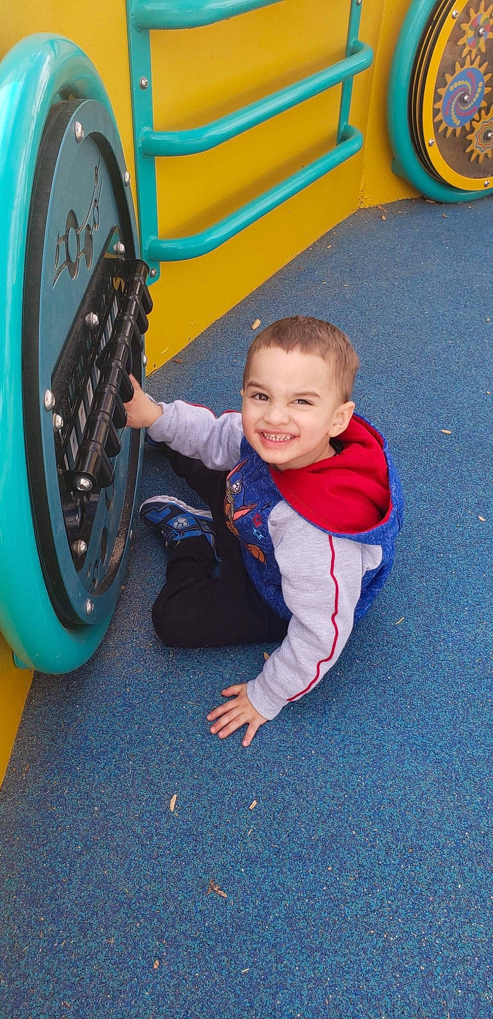 Avery joined the competition — help win amazing prizes! automotive_design, automotive_tire, baby_toddler_clothing, blue, electric_blue, fender, fun, gas, green, joy, leisure, motor_vehicle, person, photograph, playground, recreation, smile, snapshot, tire, toddler