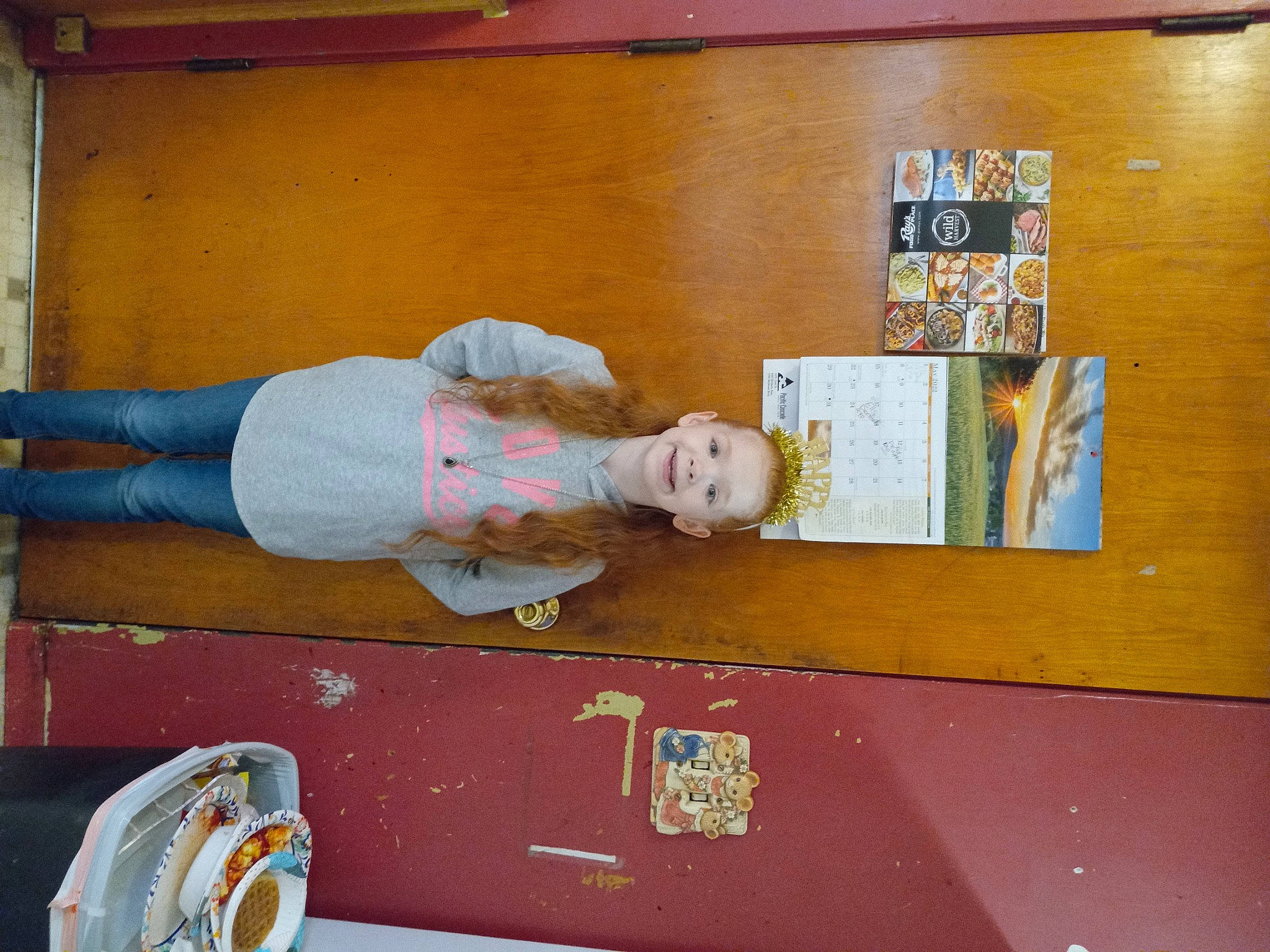 Ellsey is registered to the contest to win money with this photo: art, font, joy, paint, person, room, smile, t_shirt, toddler, visual_arts, walking_shoe, wood