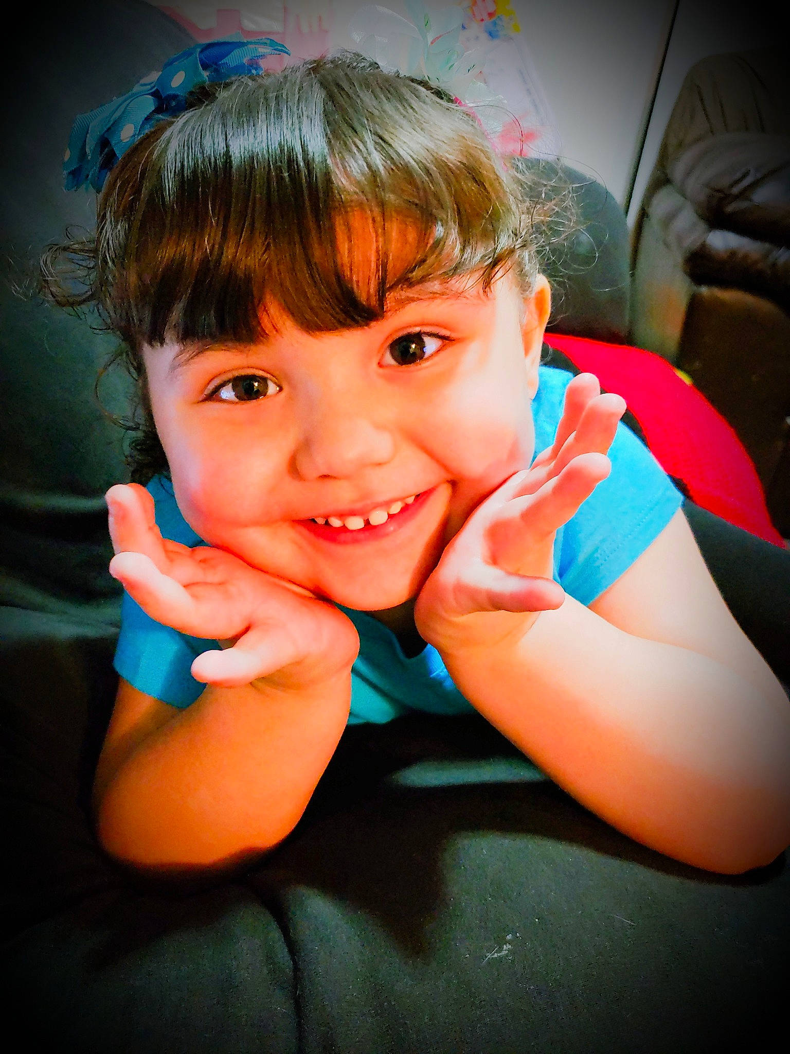 Dejah joined the competition — help win amazing prizes! beauty, blue, cheek, child, chin, eye, face, facial_expression, fun, hair, hairstyle, head, joy, lip, nose, organ, person, pink, skin, smile