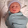James joined the competition — help win amazing prizes! newborn, baby, sleeping, swaddle, hat, infant, wrapped, soft, blanket, bed, peaceful, closeup, portrait, cute, resting, skin, headwear, indoors, child, peace