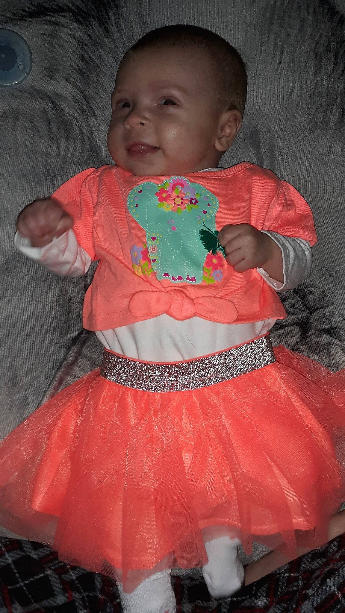 Kiara is registered to the contest to win money with this photo: baby, baby_toddler_clothing, ballet_tutu, child, clothing, costume, peach, person, pink, toddler