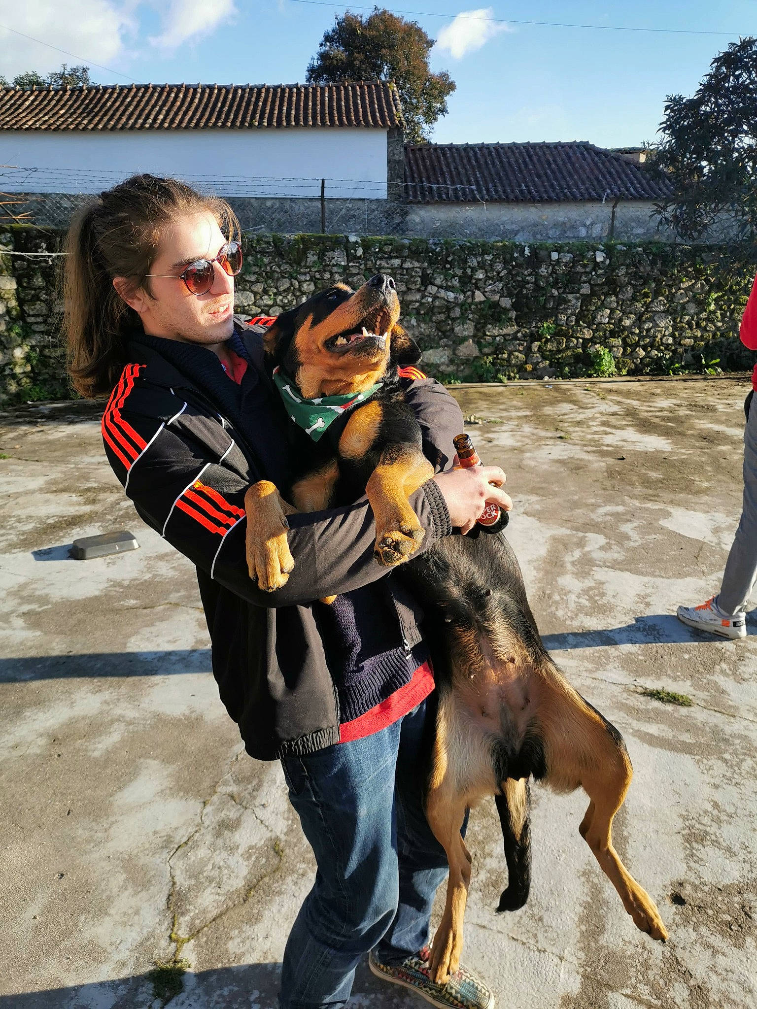 Mimi a rejoint le concours — aidez-le/la à gagner de superbes lots ! canidae, carnivore, cloud, companion_dog, dog, dog_breed, eyewear, fawn, fictional_character, fun, fur, goggles, guard_dog, plant, sky, smile, sporting_group, sunglasses, tree, working_animal