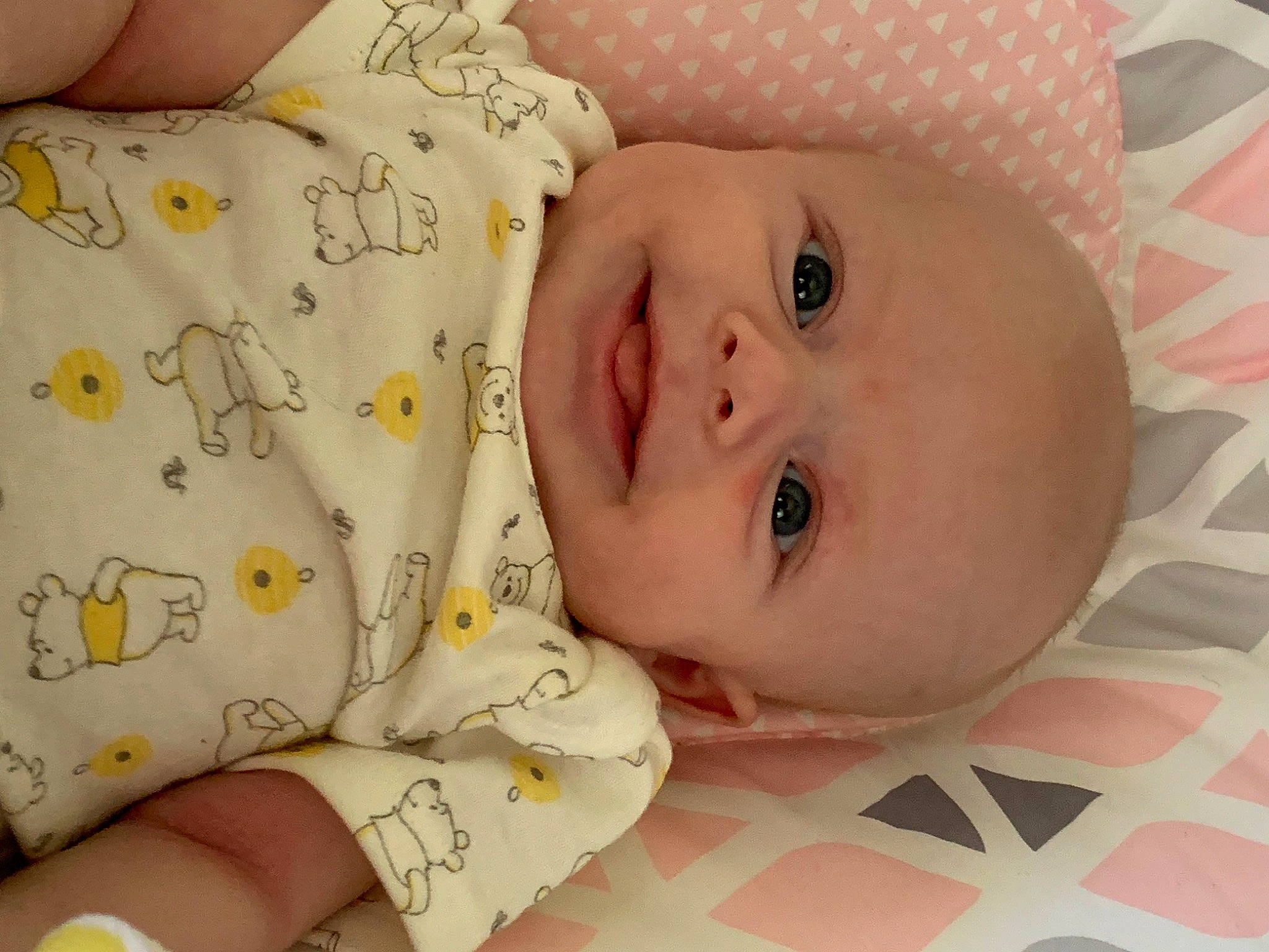 Lylah joined the competition — help win amazing prizes! baby, baby_toddler_clothing, cheek, child, clothing, eye, finger, happy, iris, joy, lip, nose, pattern, person, pink, product, skin, sleeve, smile, textile