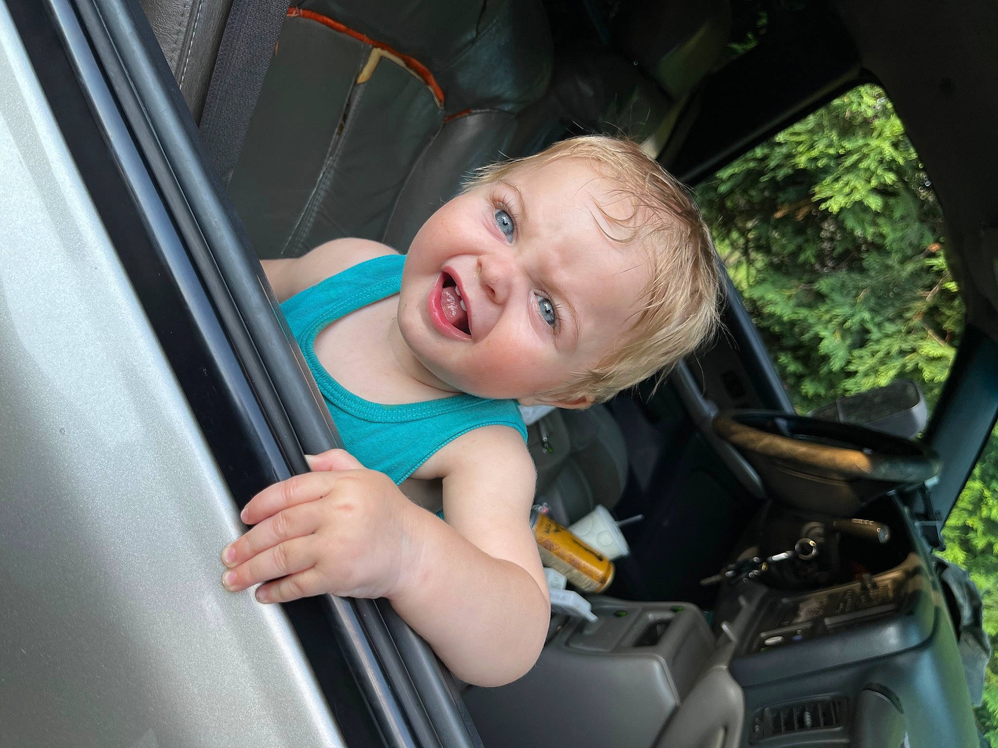 Micah is registered to the contest to win money with this photo: auto_part, automotive_design, automotive_exterior, automotive_lighting, baby, baby_carriage, baby_products, car, car_seat, comfort, family_car, finger, hand, motor_vehicle, person, plant, seat_belt, smile, toddler, vehicle
