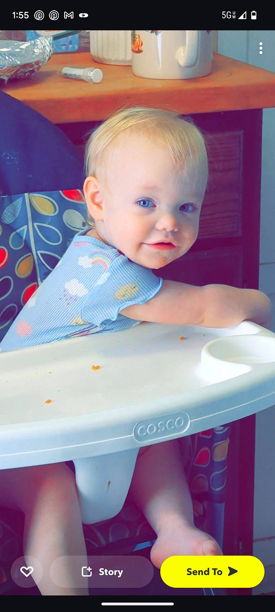 Evie is registered to the contest to win money with this photo: baby, baby_playing_with_toys, baby_products, baby_safety, baby_toddler_clothing, beauty, cheek, child, fun, happy, iris, pattern, person, plastic, product, room, sitting, skin, sleeve, smile