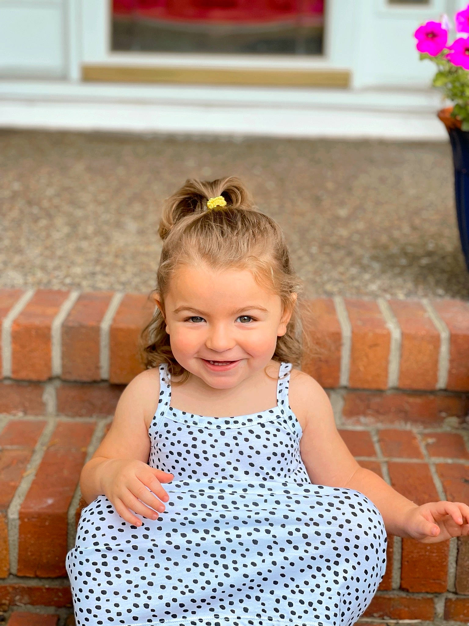 Freyja joined the competition — help win amazing prizes! baby_toddler_clothing, beauty, blond, child, day_dress, electric_blue, facial_expression, fashion, fun, hairstyle, happy, joy, pattern, people, person, photograph, shoulder, smile, snapshot, standing