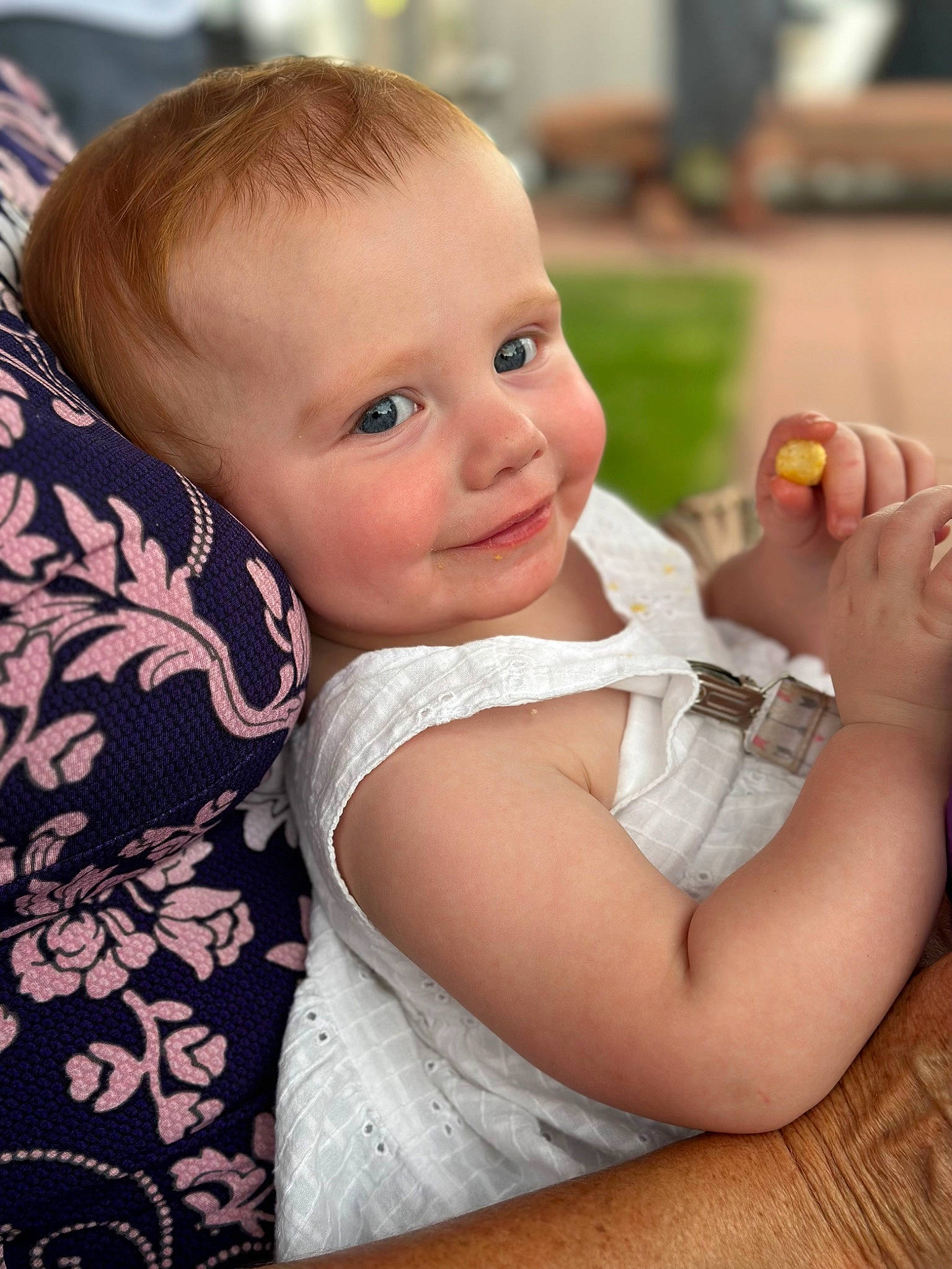 Averi is registered to the contest to win money with this photo: baby, cheek, chin, comfort, eyelash, facial_expression, finger, gesture, hand, happy, human_body, iris, joint, joy, lip, mammal, neck, nose, person, skin