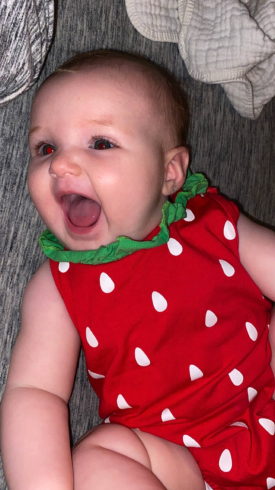 Ava joined the competition — help win amazing prizes! baby, baby_toddler_clothing, cheek, eye, face, facial_expression, human_body, iris, lip, mouth, neck, nose, organ, outerwear, person, pink, product, skin, sleeve, smile