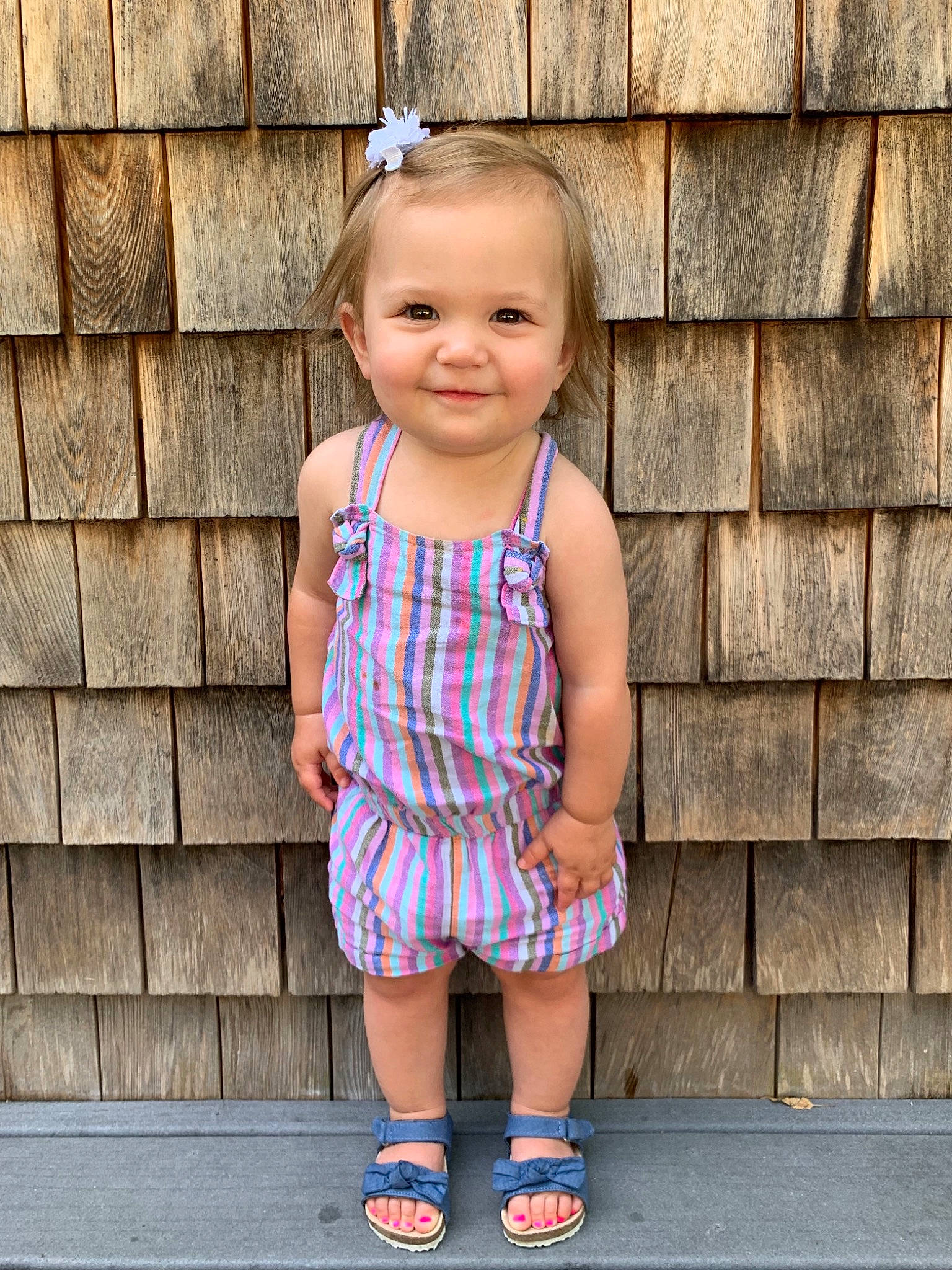Raegan joined the competition — help win amazing prizes! baby_toddler_clothing, child, child_model, design, dress, footwear, joy, pattern, person, pink, plaid, shoe, skin, smile, standing, toddler