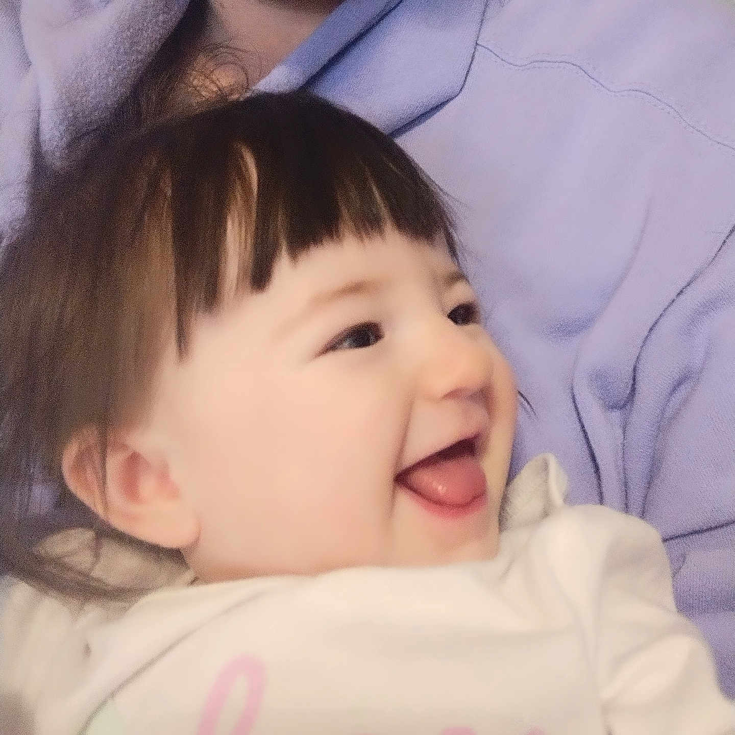 Yara is registered to the contest to win money with this photo: baby, babylaughing, blanket, bodypart, clothing, coat, face, happy, head, jacket, laughing, mouth, newborn, person, photography, portrait, quilt, shirt, smile, teeth