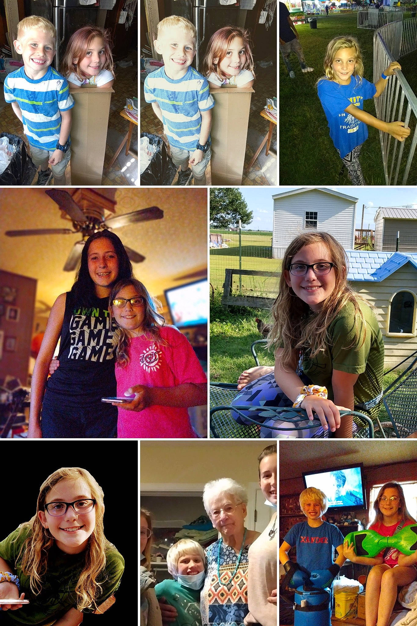 Katelyn is registered to the contest to win money with this photo: blue, clothing, collage, eye, face, facial_expression, fashion, fun, green, hair, hairstyle, happy, head, human, joy, orange, person, photograph, purple, smile