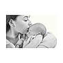 Albie joined the competition — help win amazing prizes! woman, baby, newborn, kiss, affection, black_and_white, close_up, sleeping, cozy, sweater, portrait, love, mother, child, intimacy, face, skin, earrings, hand, soft_light