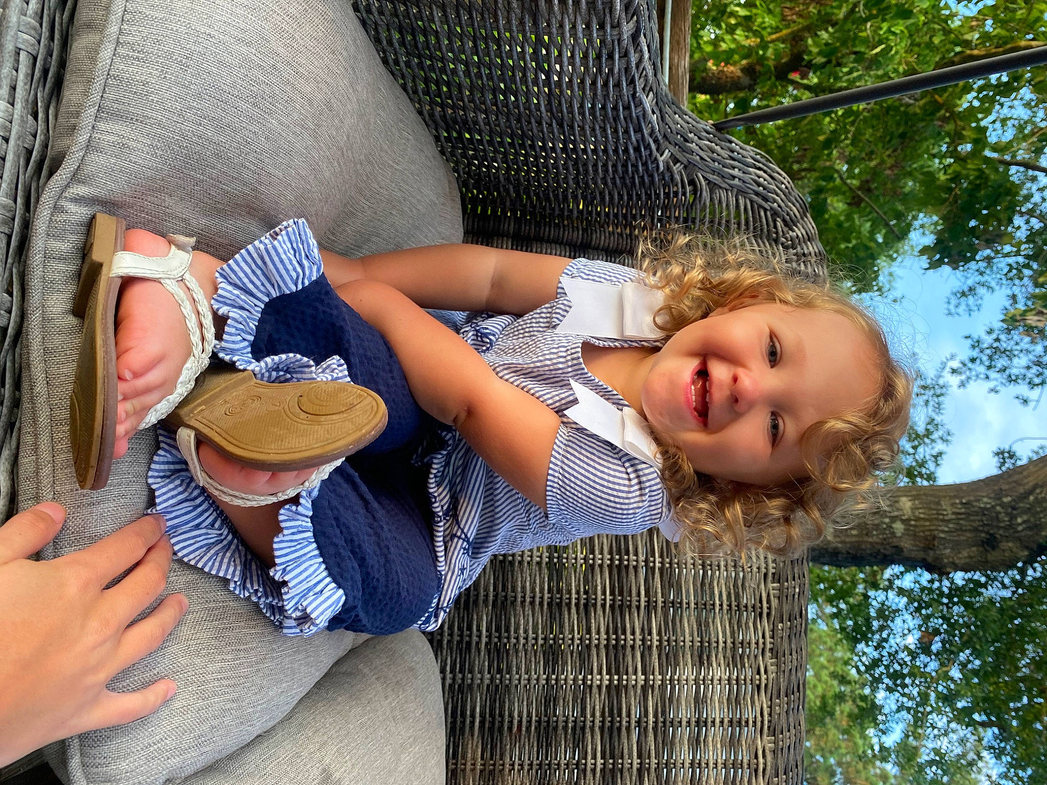 Emmarie joined the competition — help win amazing prizes! baseball_cap, cap, child, comfort, daytime, elbow, fun, grass, happy, hat, human_body, human_leg, joint, joy, leisure, people_in_nature, person, recreation, sun_hat, sunglasses