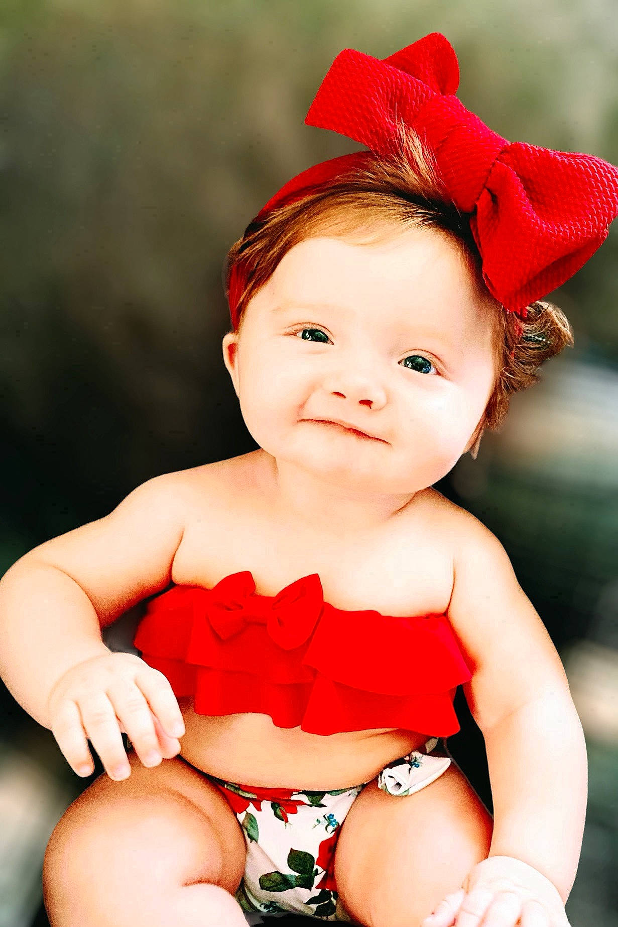 Madeline joined the competition — help win amazing prizes! baby, baby_toddler_clothing, child, eye, face, flash_photography, happy, head, human_leg, lip, magenta, person, pink, red, skin, sleeve, smile, stomach, thigh, toddler