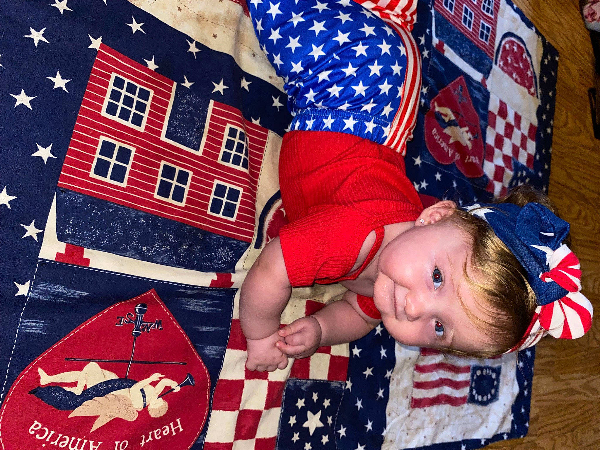 Madeline joined the competition — help win amazing prizes! art, baby, baby_toddler_clothing, blue, carmine, design, event, flag_day_usa, flag_of_the_united_states, happy, holiday, linens, pattern, person, photograph, red, sleeve, smile, textile, toddler