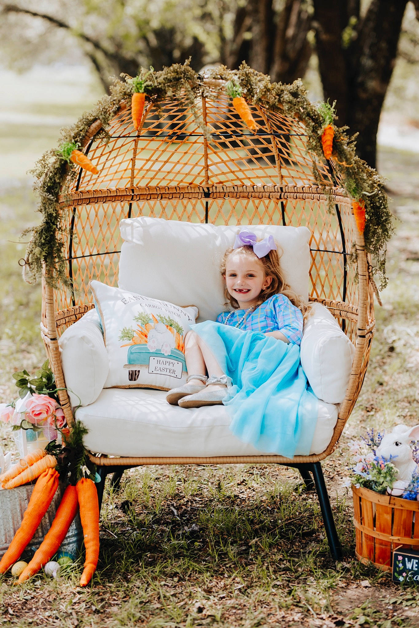 Harper joined the competition — help win amazing prizes! azure, botany, chair, comfort, dress, furniture, grass, grass_family, happy, joy, leaf, leisure, outdoor_furniture, people_in_nature, person, plant, smile, sunglasses, tree, twig