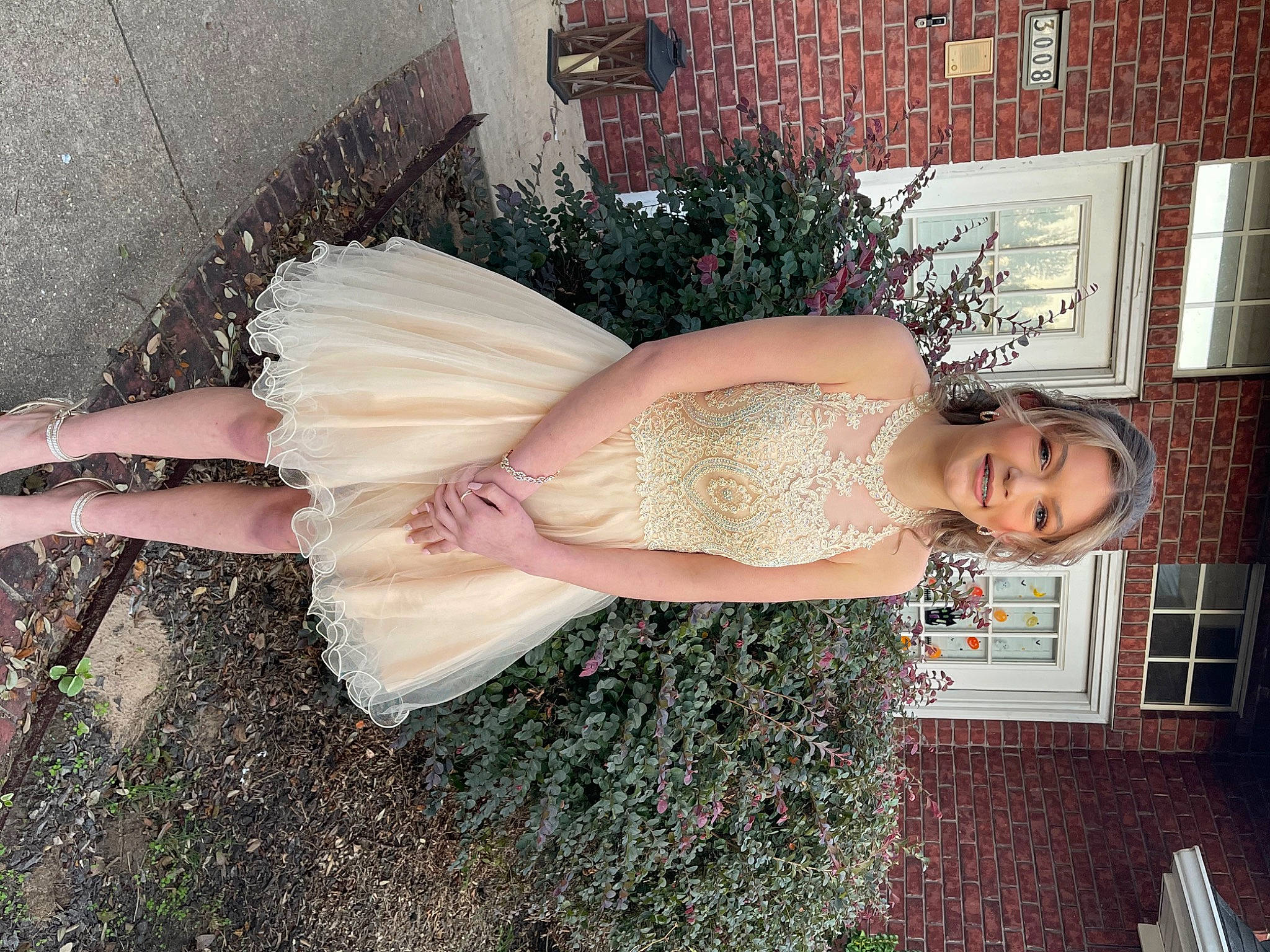 Skylar joined the competition — help win amazing prizes! abdomen, cocktail_dress, cut_flowers, dress, event, fashion_accessory, fashion_design, fawn, fun, grass, happy, human_leg, joy, peach, person, pink, plant, textile, thigh, trunk