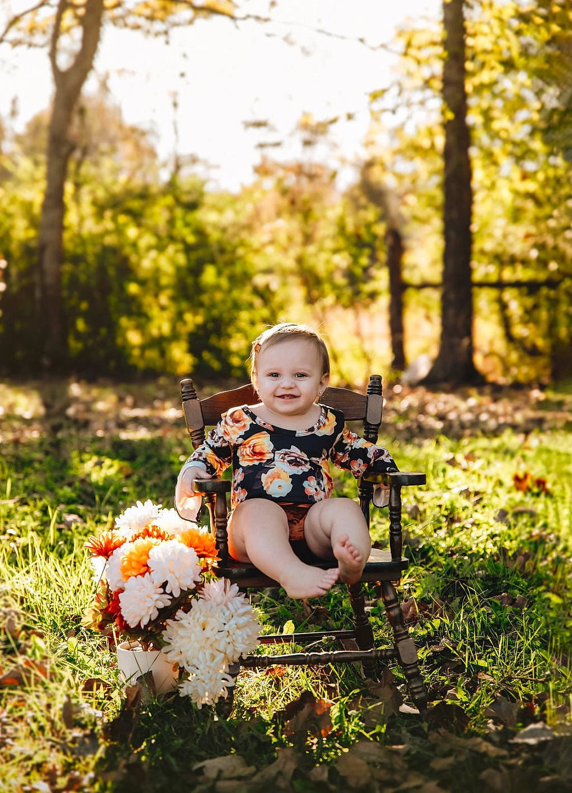 Raeleigh joined the competition — help win amazing prizes! baby, baby_toddler_clothing, branch, child, eye, flash_photography, flower, forest, grass, happy, joy, leaf, leisure, people_in_nature, person, plant, playing_with_kids, sitting, smile, toddler