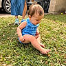 William joined the competition — help win amazing prizes! baby, child, grass, outdoor, blue_clothing, sitting, curious, person, legs, car, sneakers, garage, toy, greenery, daylight, nature, casual, playful, summer, yard