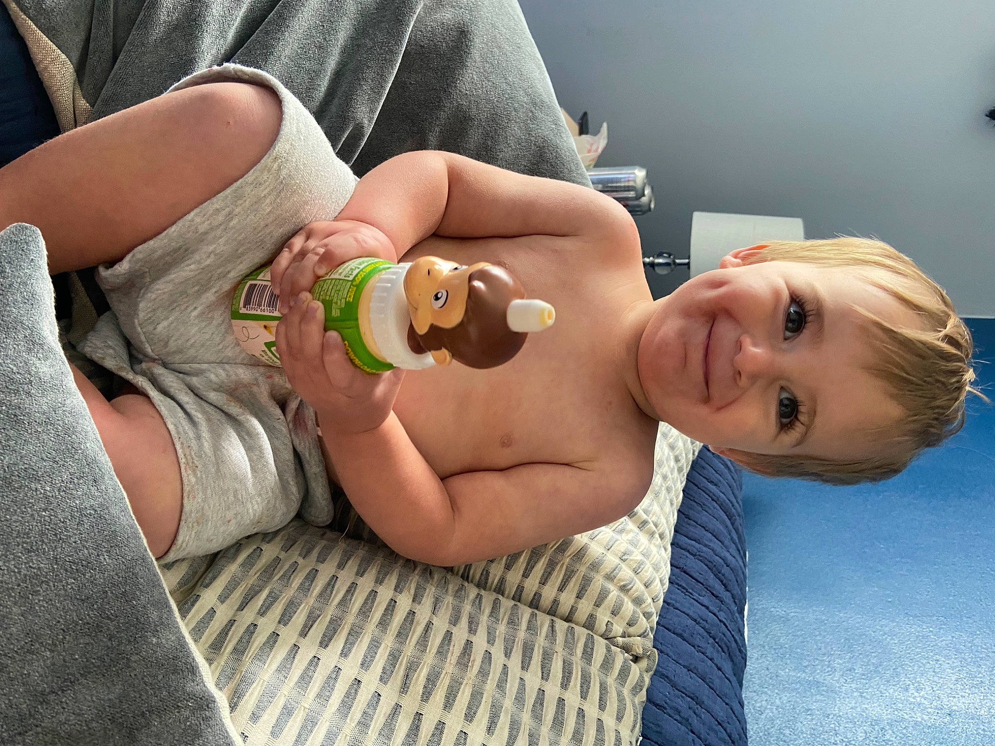 Waylon is registered to the contest to win money with this photo: abdomen, baby, chest, child, elbow, fun, happy, human_body, human_leg, joint, joy, leg, nail, person, skin, smile, thigh, thumb, toddler, toy