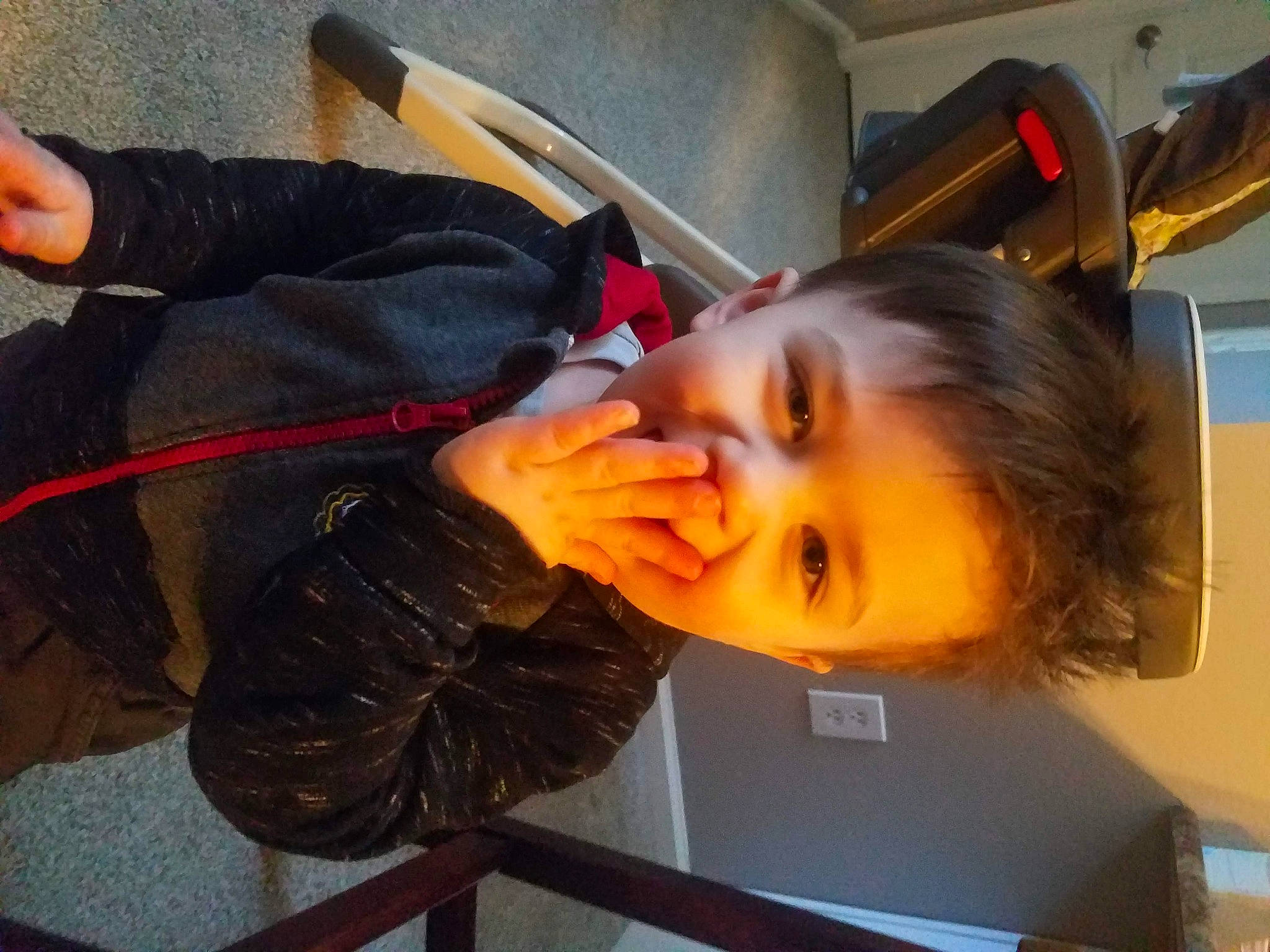 Keegan joined the competition — help win amazing prizes! cheek, child, fun, hairstyle, happy, mouth, nose, person, smile, thumb, toddler, vacation