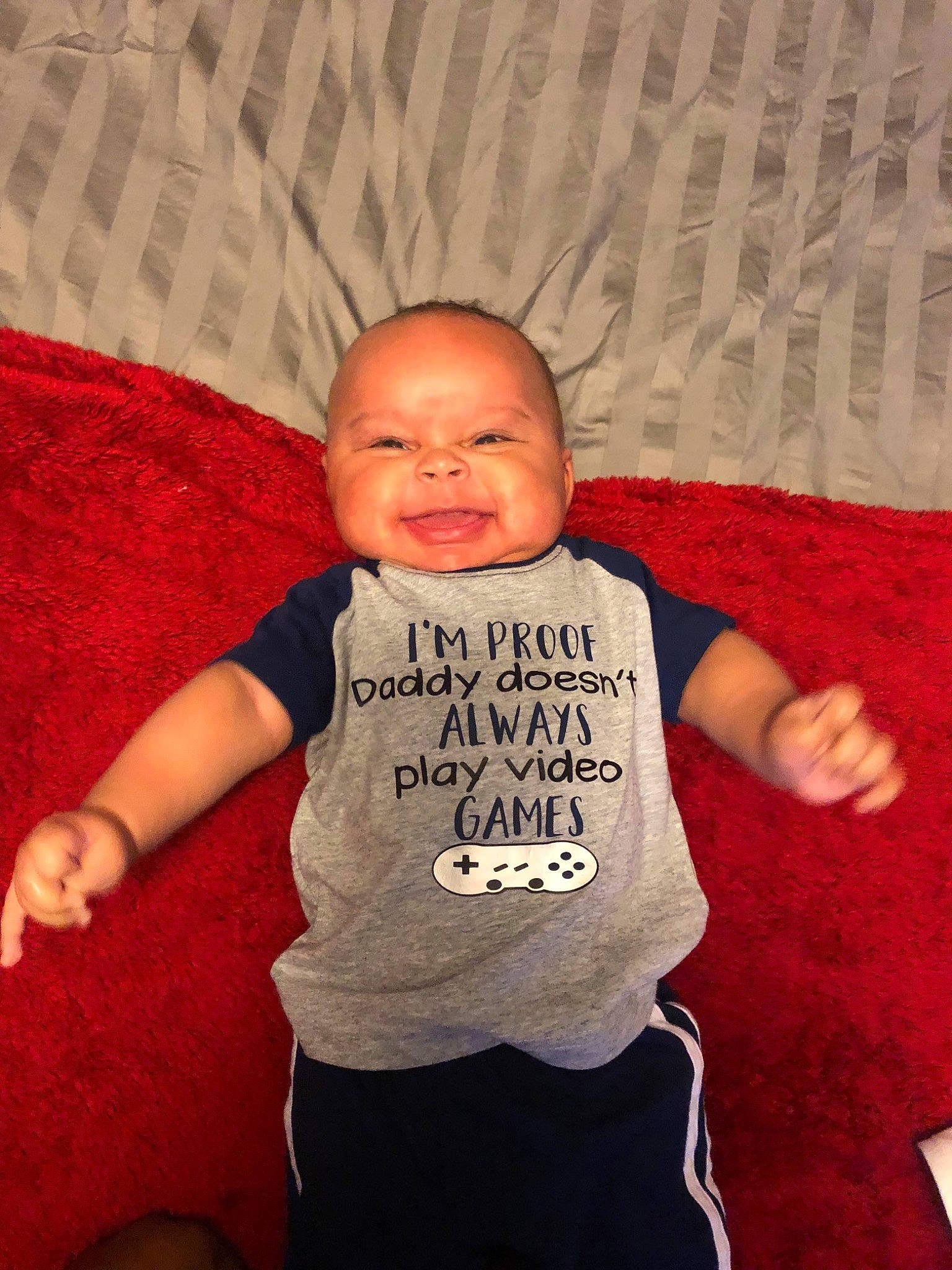 Jonathon joined the competition — help win amazing prizes! arm, baby, child, cool, finger, laugh, person, smile, t_shirt, toddler