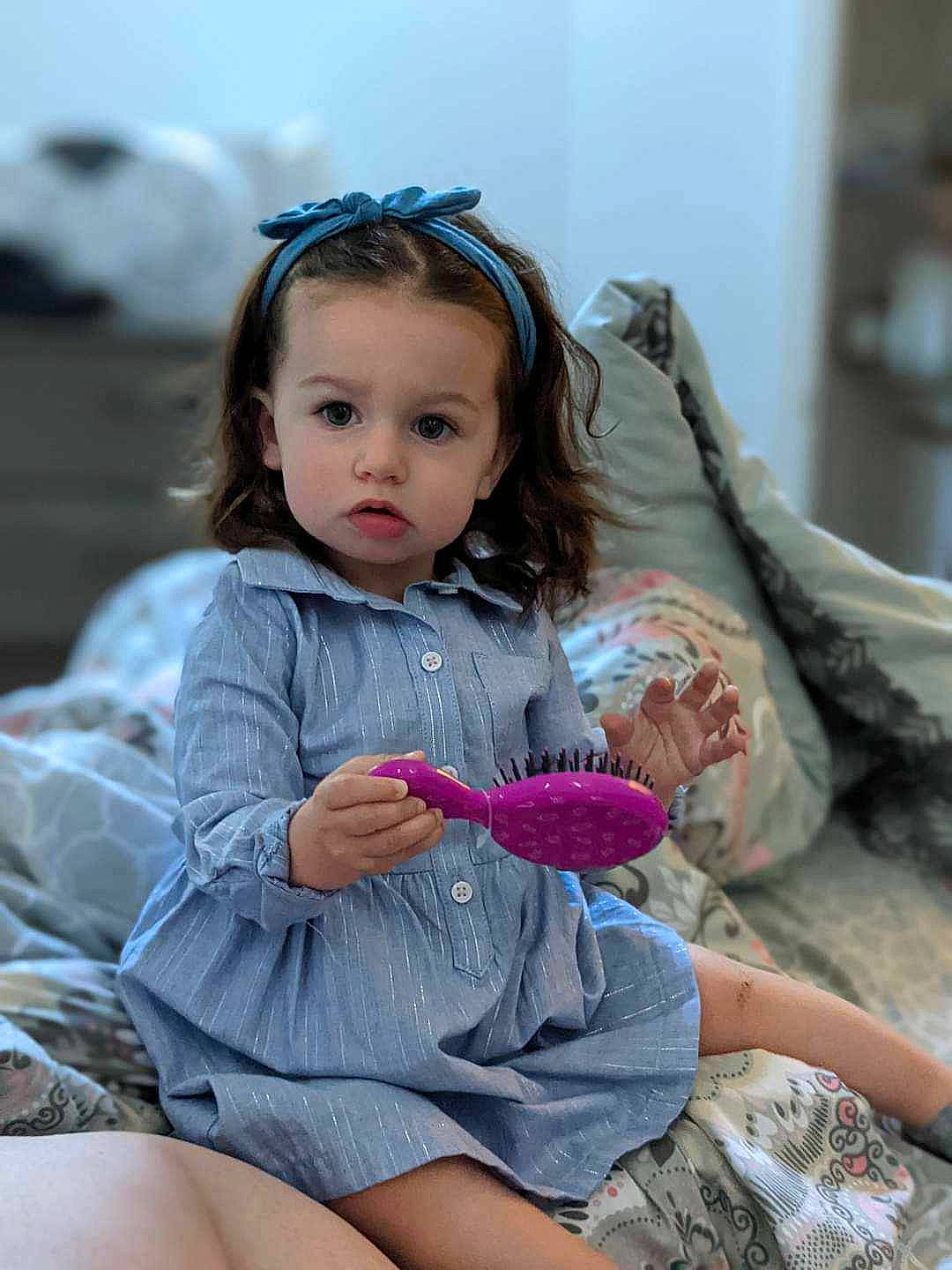 Leona joined the competition — help win amazing prizes! baby_toddler_clothing, cheek, child, dress, eye, eyelash, face, hair, hairstyle, happy, human, human_body, iris, lip, person, pink, purple, shoulder, skin, sleeve