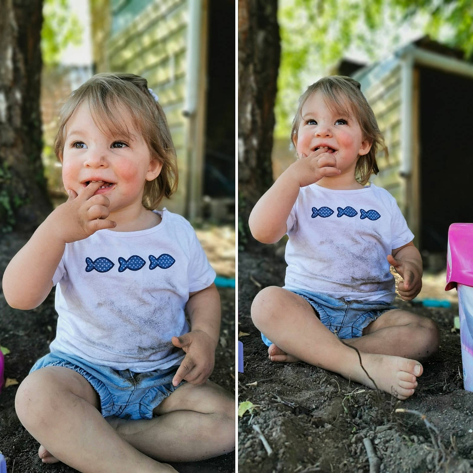 Astrid a rejoint le concours — aidez-le/la à gagner de superbes lots ! baby, baby_toddler_clothing, child, cousin, face, facial_expression, family, happy, pattern, people, person, photograph, photography, play, portrait_photography, sibling, sitting, smile, summer, toddler
