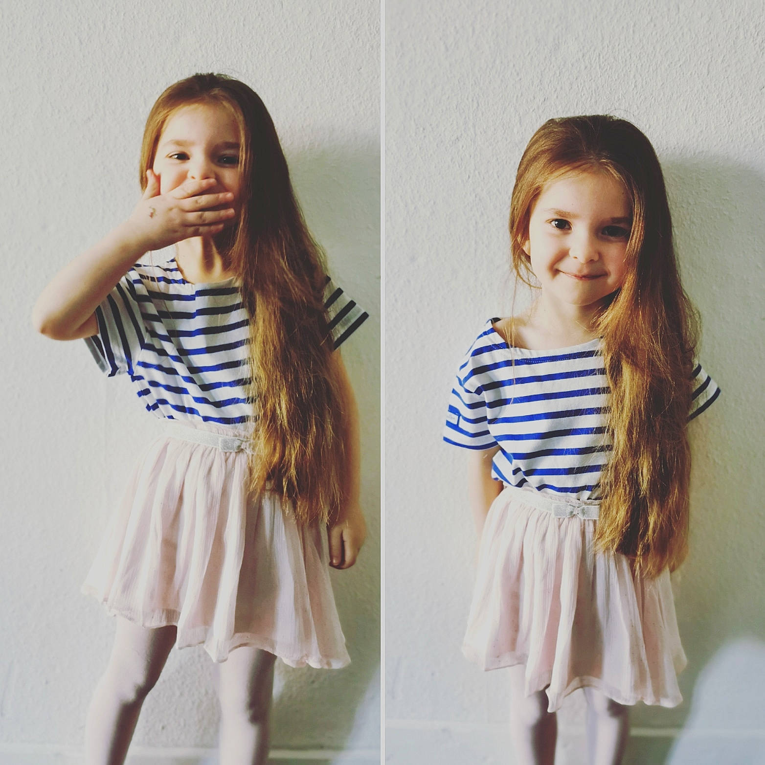 Capucine participe au concours pour gagner de l'argent avec cette photo : blue, child, child_model, clothing, dress, fashion, fashion_design, footwear, hair, hairstyle, joint, joy, long_hair, neck, pattern, person, shoulder, sleeve, standing, toddler
