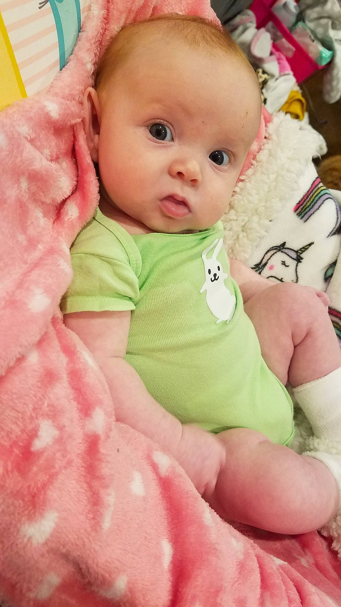 Evalyn joined the competition — help win amazing prizes! baby, baby_products, baby_toddler_clothing, cheek, child, eye, face, head, lip, nose, person, pink, skin, toddler