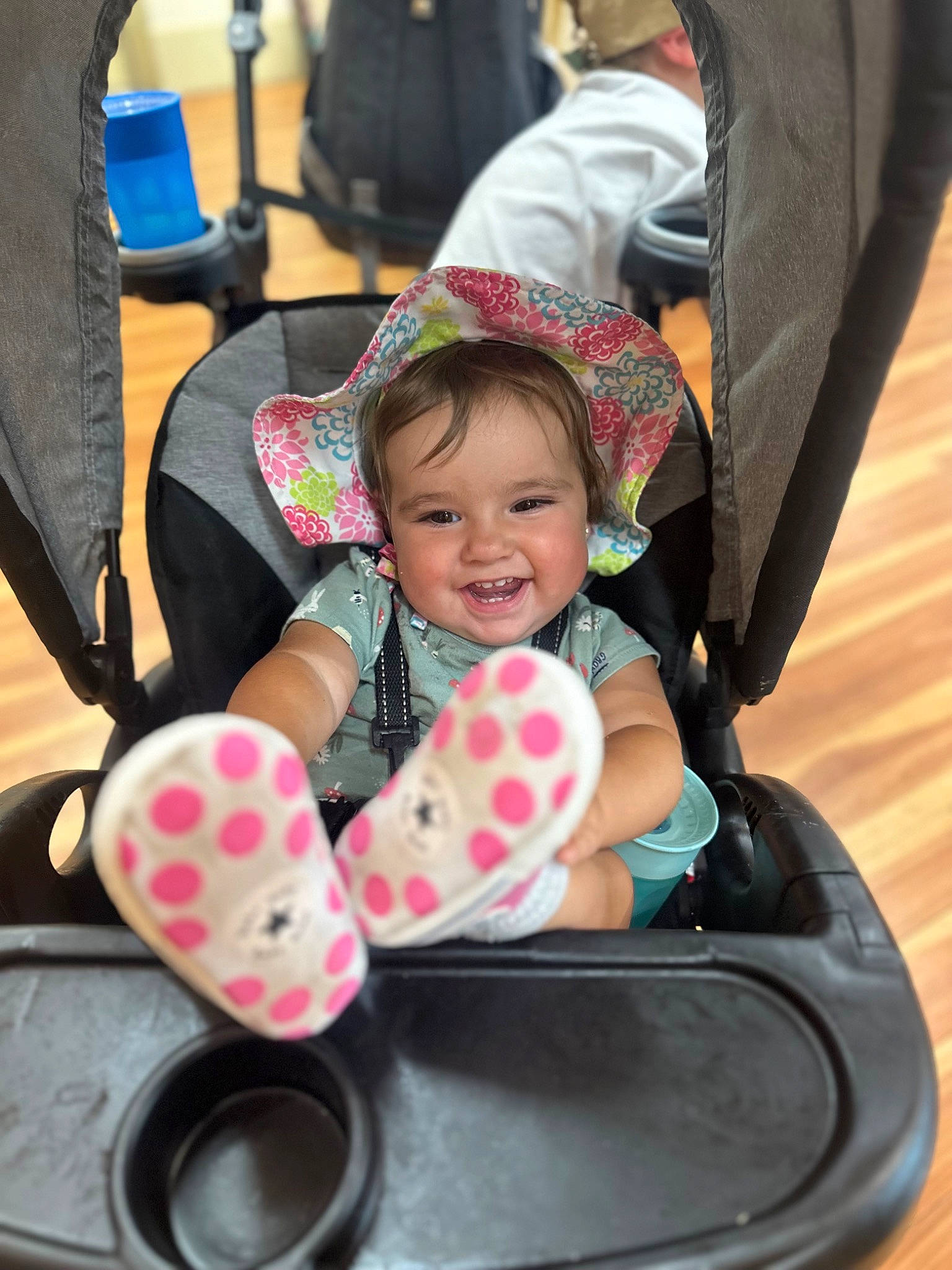 Brylee joined the competition — help win amazing prizes! auto_part, baby, baby_products, bag, carmine, chair, child, event, fun, happy, hat, joy, leisure, magenta, pattern, person, personal_protective_equipment, pink, recreation, sitting