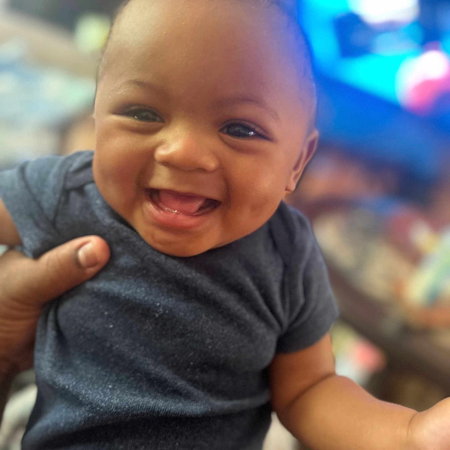 Kayden joined the competition — help win amazing prizes! baby, babylaughing, bodypart, computerhardware, electronics, face, finger, hand, happy, hardware, head, laughing, monitor, mouth, person, photography, portrait, screen, smile, teeth