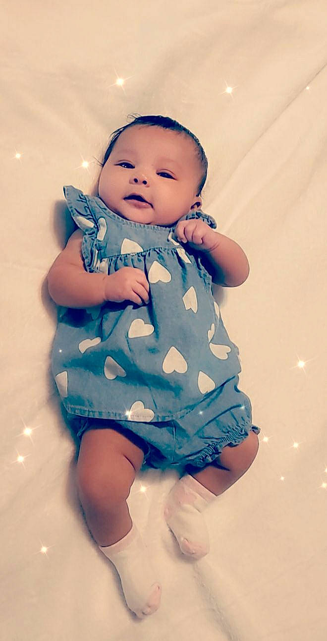 Khaliyah joined the competition — help win amazing prizes! baby, baby_toddler_clothing, blue, cheek, child, head, person, pink, skin, smile, toddler