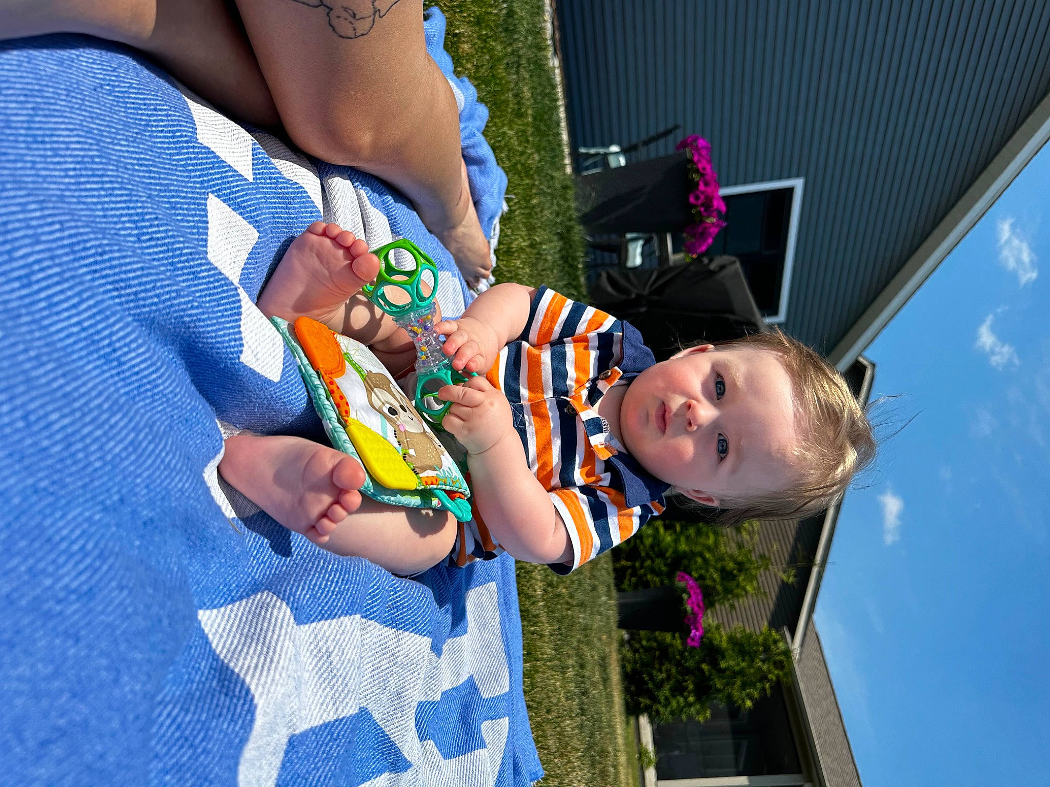 Preston joined the competition — help win amazing prizes! blue, child, electric_blue, event, eyewear, fashion_accessory, fun, gesture, grass, happy, hat, leisure, pattern, people_in_nature, person, plant, recreation, toddler, vacation