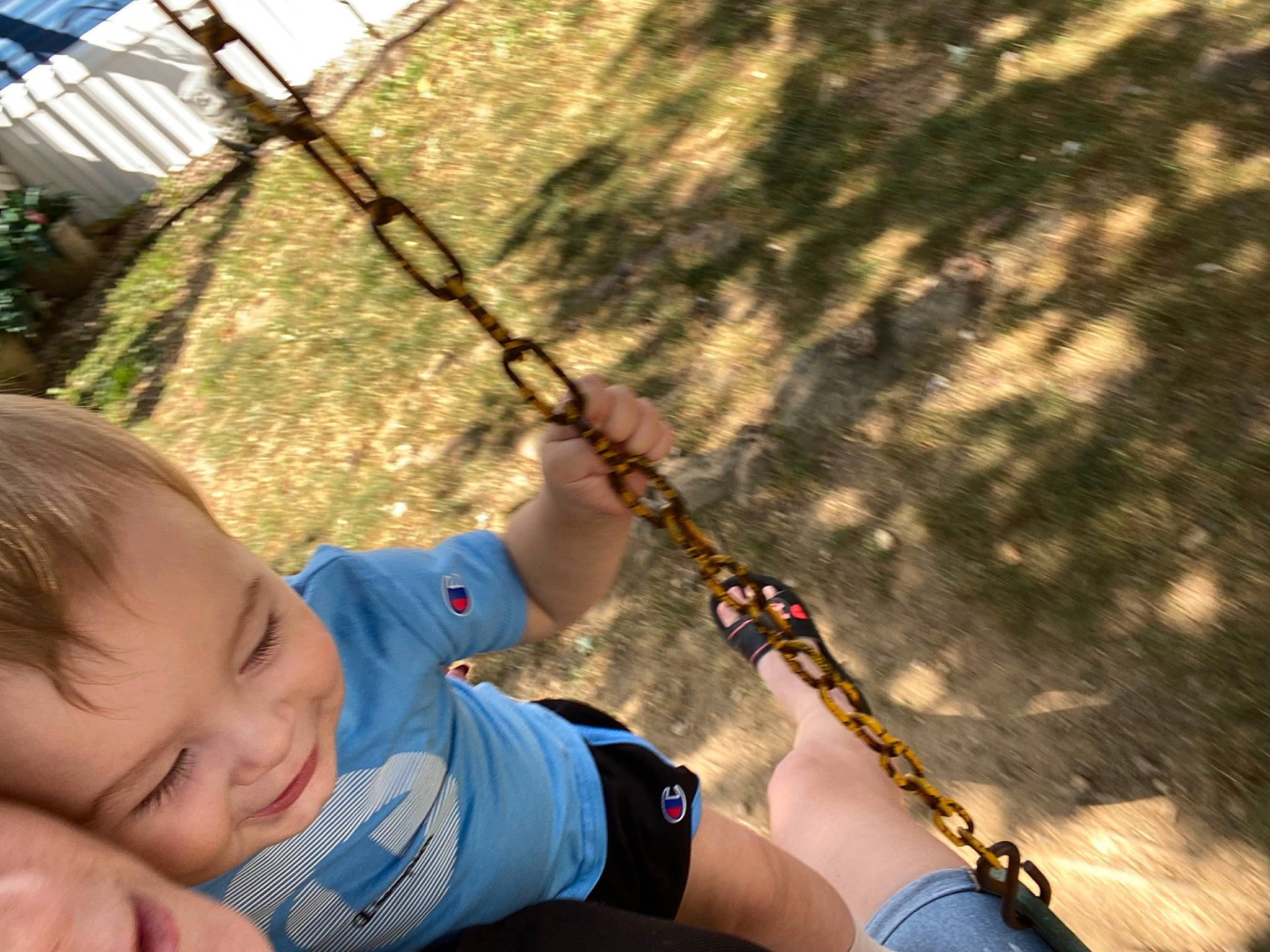 Bentley joined the competition — help win amazing prizes! baby, baby_toddler_clothing, child, elbow, electric_blue, finger, fishing_reel, fun, grass, happy, leaf, leisure, people_in_nature, person, plant, recreation, rock_climbing_equipment, swing, thumb, toddler