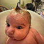 Knox joined the competition — help win amazing prizes! baby, bath, chair, child, closeup, curious, cute, expression, face, fan, furniture, head, indoor, infant, room, shampoo, skin, water, wet, wide_eyes