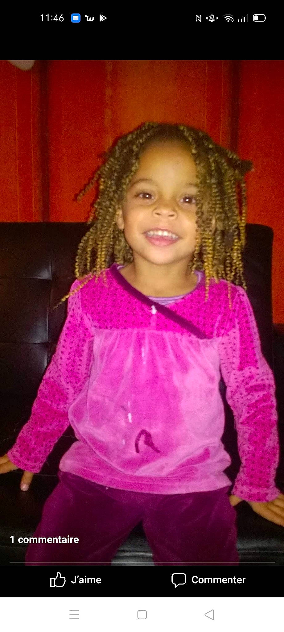 Ina participe au concours pour gagner de l'argent avec cette photo : child, child_model, cornrows, hair, hairstyle, joy, long_hair, magenta, outerwear, person, pink, smile, toddler