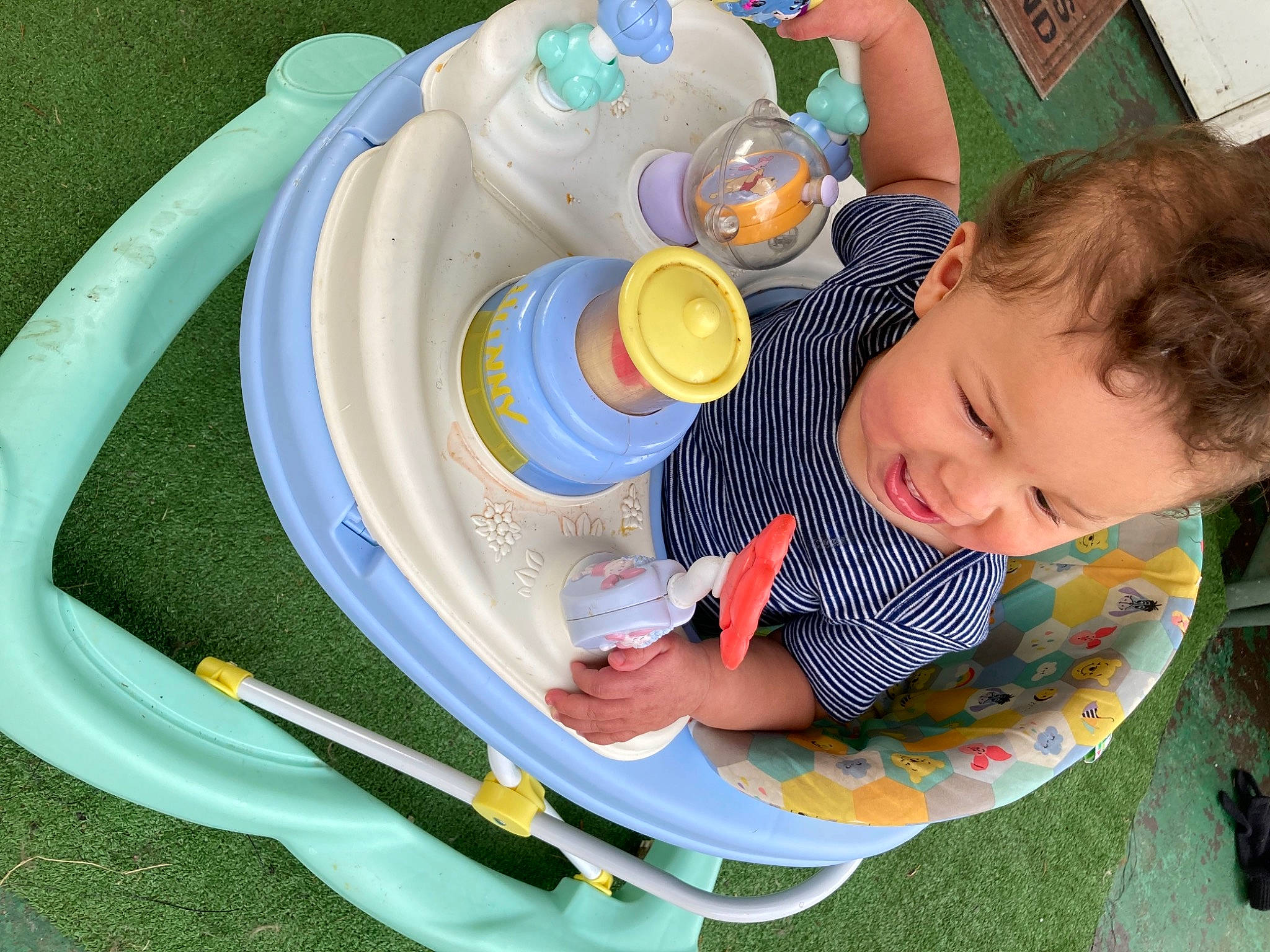Izayah joined the competition — help win amazing prizes! automotive_wheel_system, baby, baby_playing_with_toys, baby_products, baby_toddler_clothing, baby_toys, chair, child, circle, fun, grass, happy, joy, leisure, person, plastic, play, recreation, sitting, toddler